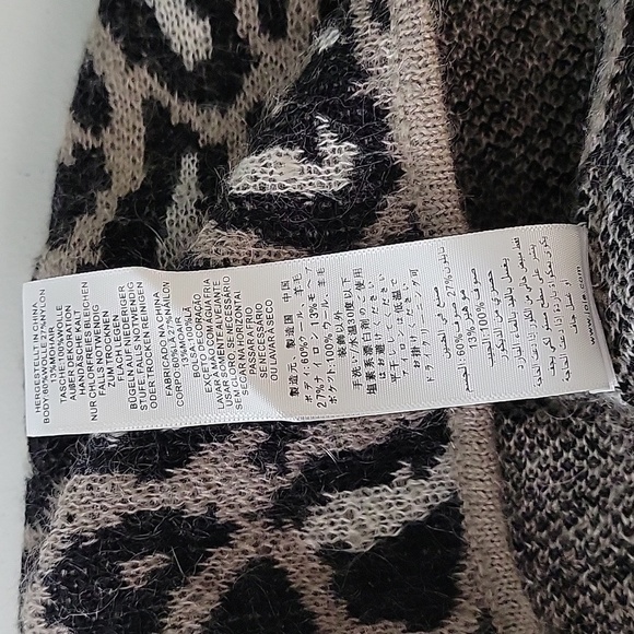 Joie Berit Leopard Print Cardigan Sweater Women’s size S Wool Mohair - Picture 8 of 9